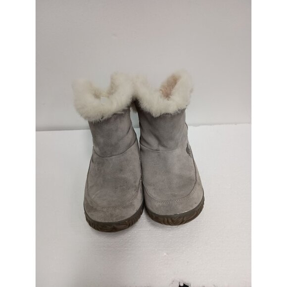 Sorel Out N About Winter Boots Womens Size 7.5 Gray Suede Faux Fur Lined Booties - Picture 3 of 10
